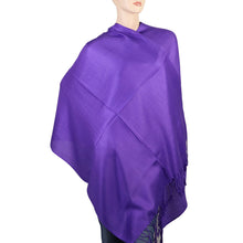 Load image into Gallery viewer, Women&#39;s Soft Solid Color Pashmina Shawl Wrap Scarf - Eggplant Purple